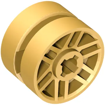Wheel 14mm D. x 9.9mm with Centre Groove, Fake Bolts and 6 Spokes