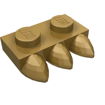 Plate Special 1 x 2 with Three Teeth [Tri-Tooth]