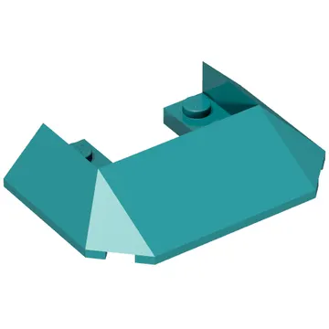 Brick Wedged, Sloped 45° 6 x 4 Double / 33°, 5 Bottom Tubes [Train Roof]