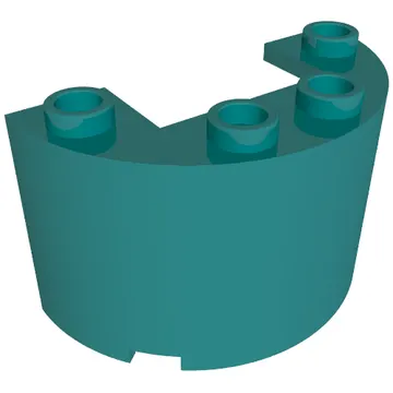 Cylinder Half 2 x 4 x 2 with 1 x 2 Cutout
