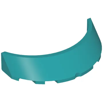 Windscreen 3 x 6 x 1 Curved with Rectangular Stud Holder in Bottom