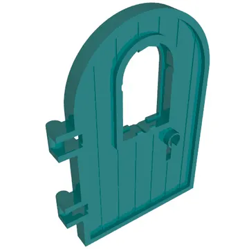 Door 1 x 4 x 6 Round Top with Window and Keyhole, Reinforced Edge