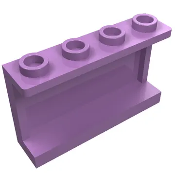 Panel 1 x 4 x 2 with Side Supports - Hollow Studs