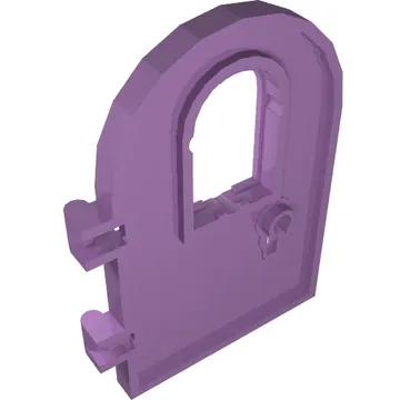 Door 1 x 4 x 6 Round Top with Window and Keyhole, Reinforced Edge