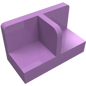 Panel 1 x 2 x 1 with Rounded Corners and Central Divider