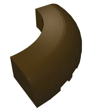 Brick Round Corner 5 x 5 x 1 Curved, Bottom Cut Outs, No Studs, 7 Bottom Tubes