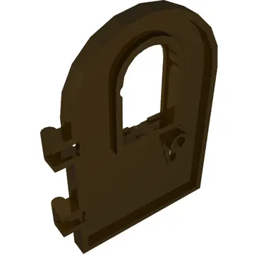 Door 1 x 4 x 6 Round Top with Window and Keyhole, Reinforced Edge