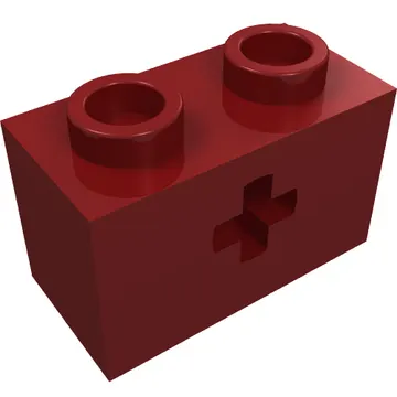 Technic Brick 1 x 2 with Axle Hole Type 1 [+ Opening] and Bottom Pin