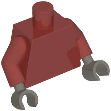 Torso, Dark Red Arms, Dark Bluish Gray Hands [Plain]