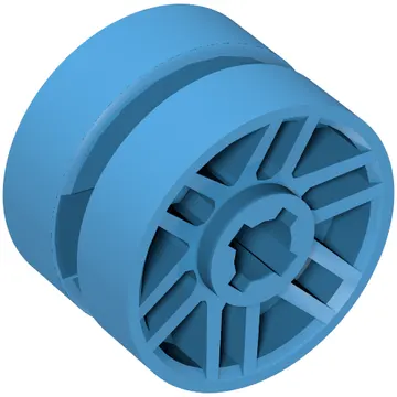 Wheel 14mm D. x 9.9mm with Centre Groove, Fake Bolts and 6 Spokes