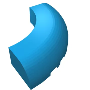 Brick Round Corner 5 x 5 x 1 Curved, Bottom Cut Outs, No Studs, 7 Bottom Tubes