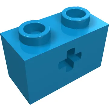 Technic Brick 1 x 2 with Axle Hole Type 1 [+ Opening] and Bottom Pin