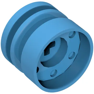 Wheel 18mm x 14mm with Axle Hole, Fake Bolts and Shallow Spokes