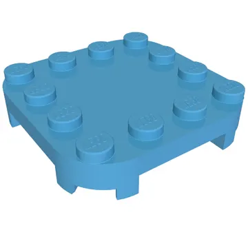 Plate Round Corners 4 x 4 x 2/3 Circle with Reduced Knobs