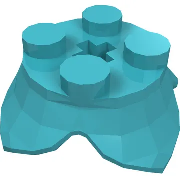 Plant, Leaves, Round 2 x 2 x 2/3 with + Axle Hole and 4 Leaf Extensions