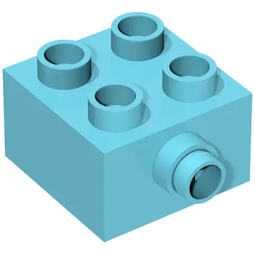 Duplo Brick 2 x 2 - Grooved Pin on Side