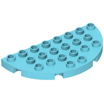 Duplo Plate Round 4 x 8 Semi-Circle