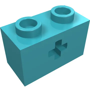 Technic Brick 1 x 2 with Axle Hole Type 1 [+ Opening] and Bottom Pin