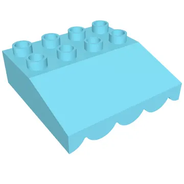 Duplo Roofpiece Slope 33 4 x 4 with Awning Overhang with 5 Bottom Tubes