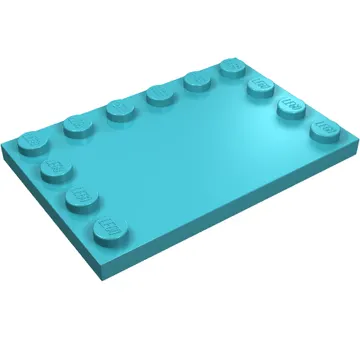 Plate Special 4 x 6 with Studs on 3 Edges
