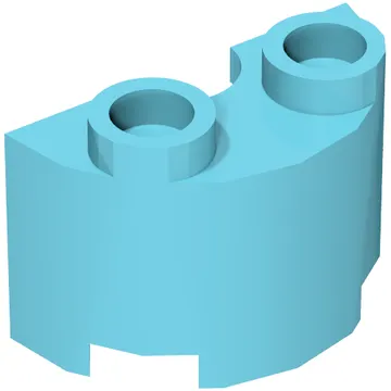 Brick Round, Half 1 x 2