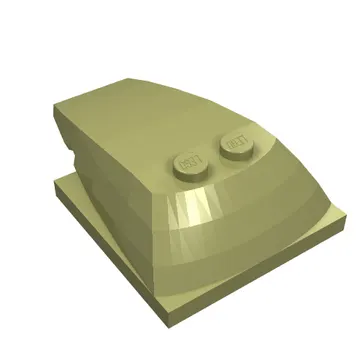 Brick Wedged, Curved 6 x 4 x 1 1/3 with 4 x 4 Base [Plain]