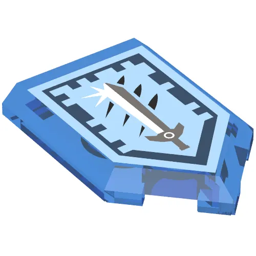 Tile Special 2 x 3 Pentagonal with Nexo Power Shield Print - Titanium Sword