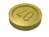 Money / Coin with "40" Sans-serif Type