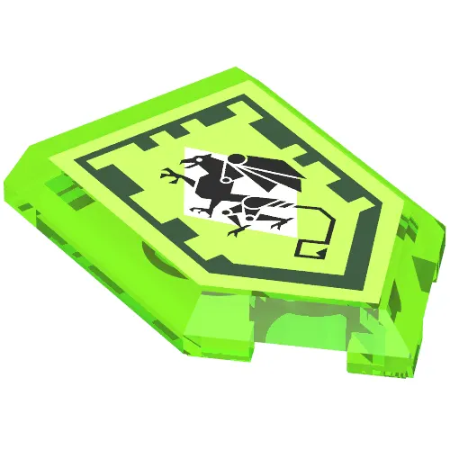 Tile Special 2 x 3 Pentagonal with Nexo Power Shield Print - Mechanical Griffin