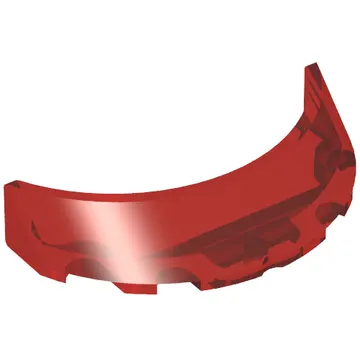 Windscreen 3 x 6 x 1 Curved with Rectangular Stud Holder in Bottom