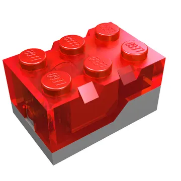 Light Brick 2 x 3 x 1 1/3 with Dark Bluish Gray Base [Red LED]