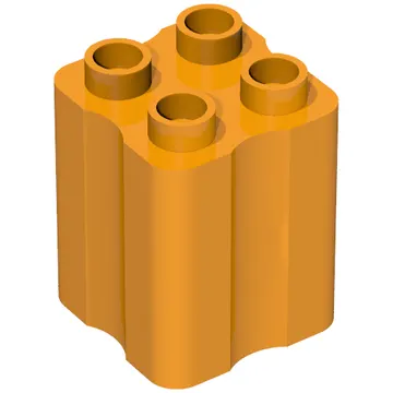 Duplo Brick 2 x 2 x 2 with Indented Sides (Tree Trunk)