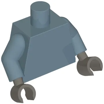Torso, Sand Blue Arms, Dark Bluish Gray Hands [Plain]