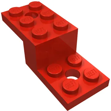Bracket 5 x 2 x 1 1/3 with Holes, Pin Bottom