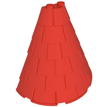 Tower Roof 4 x 8 x 6 Half Cone Shaped with Roof Tiles