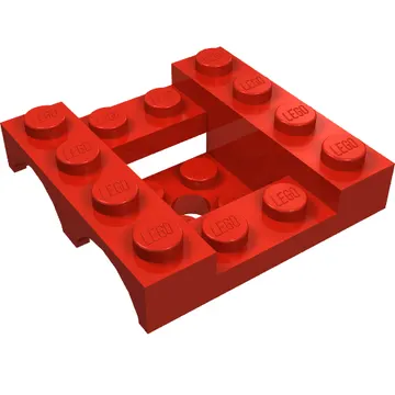 Vehicle Base 4 x 4 x 1 1/3 with Wheel Arches, 2 x 2 Recessed Center and Hole