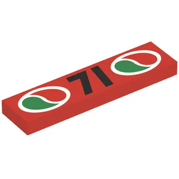 Tile 1 x 4 with Octan Logos and '71' Print