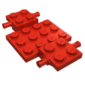 Vehicle Base 4 x 7 x 2/3 with 3 x 4 Recessed, Wheel Pins