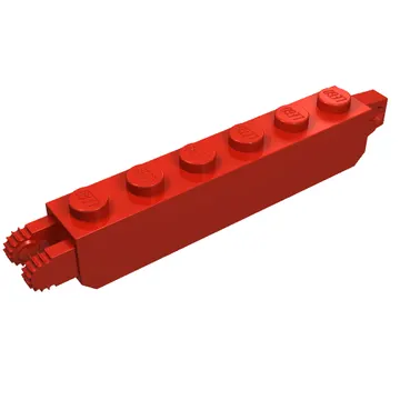Hinge Brick 1 x 6 Locking with 1 Finger Vertical End and 2 Fingers Vertical End, 9 Teeth