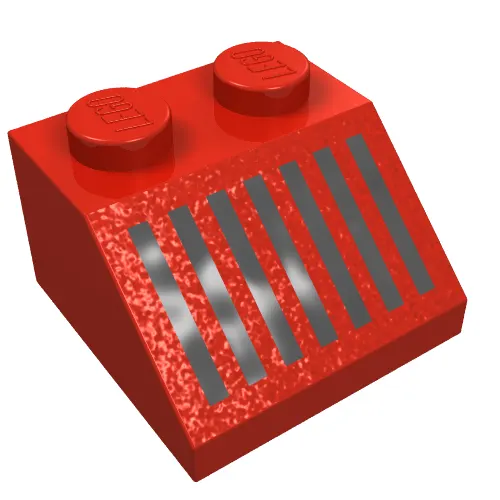 Brick Sloped 45° 2 x 2 with Black Grill Print