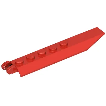 Hinge Plate 1 x 8 Locking with Angled Side Extensions, Rounded Plate Underside, 9 Teeth