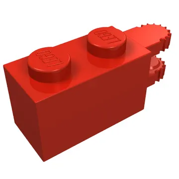 Hinge Brick 1 x 2 Locking with 2 Fingers Horizontal End, 9 Teeth