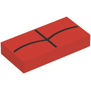 Tile 1 x 2 with Black Stripes Print (Spiderman)