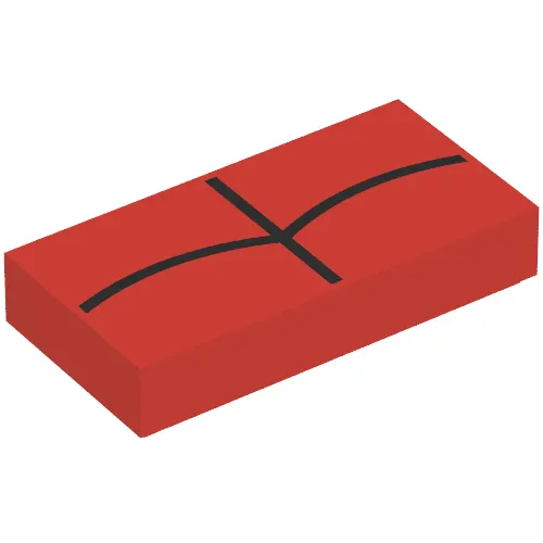 Tile 1 x 2 with Black Stripes Print (Spiderman)