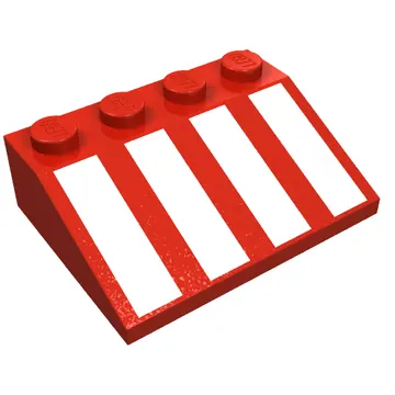 Brick Sloped 33° 3 x 4 with White Stripes Print