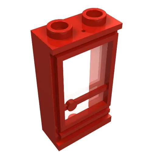 Door 1 x 2 x 3 Right, Hollow Studs, Fixed Glass