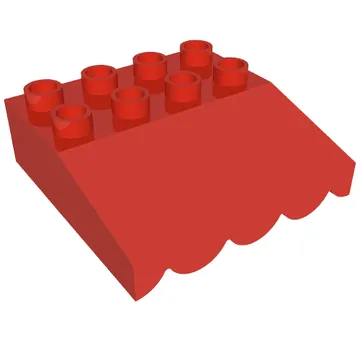 Duplo Roofpiece Slope 33 4 x 4 with Awning Overhang with 5 Bottom Tubes