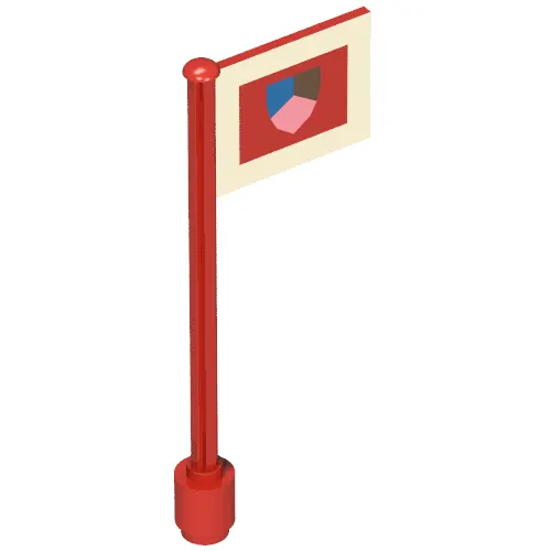 Flag on Flagpole, Straight with Knight's Tournament Print (Printed)
