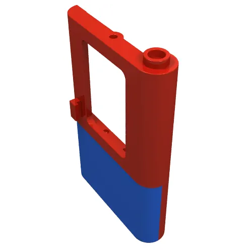 Door 1 x 4 x 5 Train Right with Blue Bottom Half Print