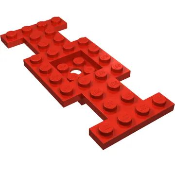 Vehicle Base 4 x 10 x 2/3 with 2 x 2 Recessed Center with Center Hole, 1 x 2 Cutouts (Early Version)